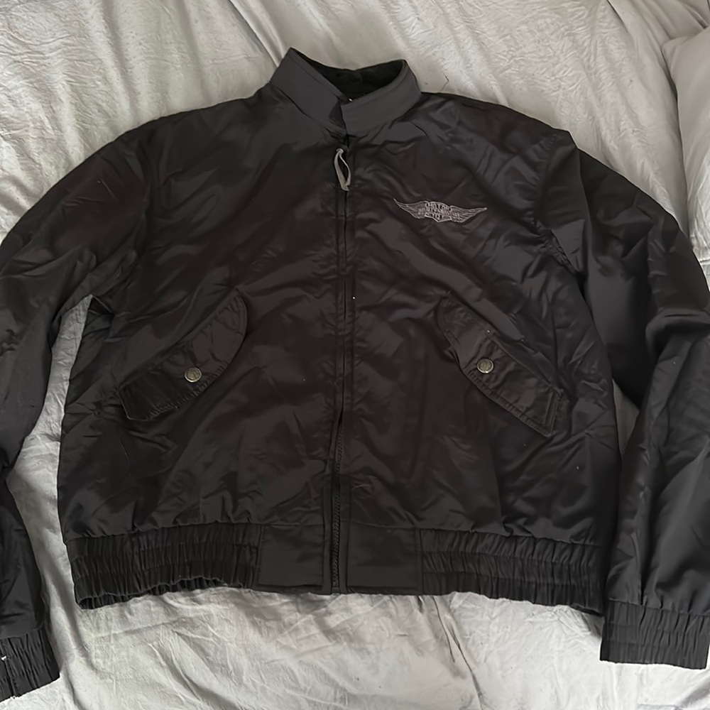 Harley-Davidson Black Bomber Jacket with Embroidered Logo